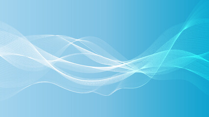 Abstract futuristic wavy stripes. Abstract blue wavy lines. Vector illustration.