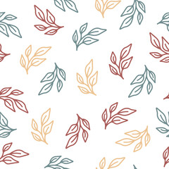 Fototapeta na wymiar minimalistic seamless foliage pattern - decorate scrapbook, planner, stationery