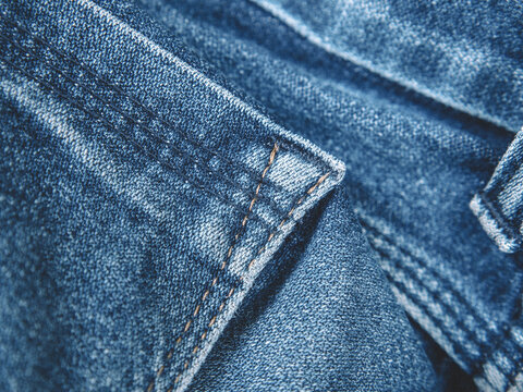 detail on old denim jeans