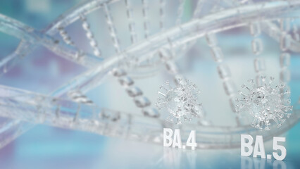 The omicron ba.4 and ba.5 for sci or medical concept 3d rendering