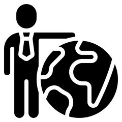 Worldwide Business Person Icon