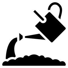 Watering Can Over Plants Icon