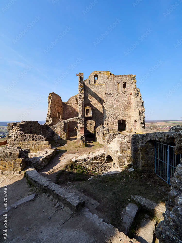 Canvas Prints Burgruine Homburg und Naturschutzgebiet Ruine Homburg,Unterfranken, Franken, Bayern, Deutschland