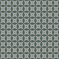 Seamless, Vector Image of Stylized Rhombuses and Squares in Greenish Tones. Can Be Used in Design and Textiles