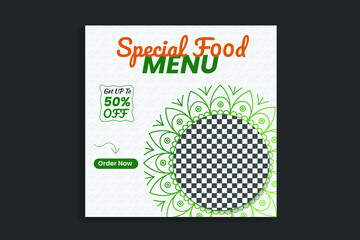 food social media post restaurant food menu web banner square flyer