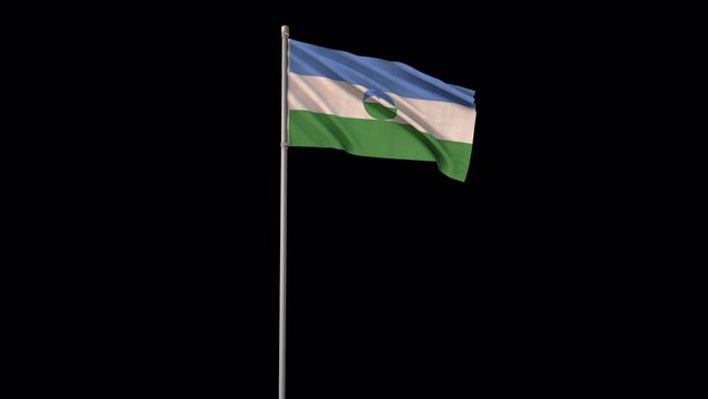 Kabardino Balkaria flag, 4k video background is transparent