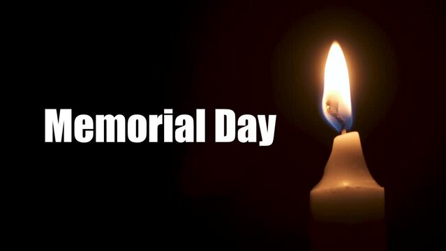 Memorial day burning candle. Honoring all who served the country. 4k video. concept. remembering all the people who died protecting the country. remembering the innocent. Deadly shooting 