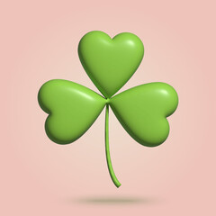 3d realistc shamrock leave. Vector