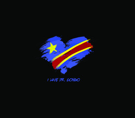 DR Congo grunge flag heart for your design