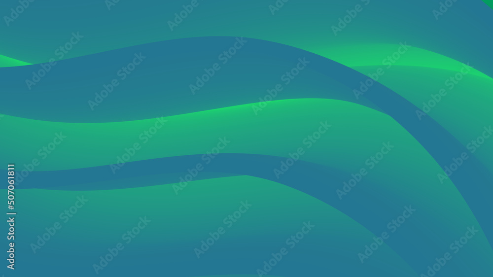 Aufkleber abstract gradient background curves in green tones. green gradient shape vector illustration.
