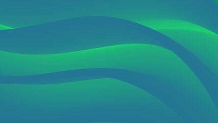 Abstract gradient background curves in green tones. Green gradient shape vector illustration.