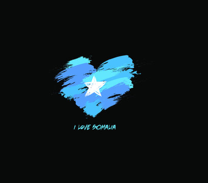 Somalia grunge flag heart for your design