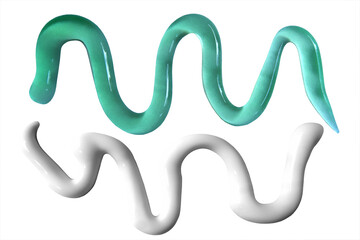 Green and white cosmetic clear cream gel texture