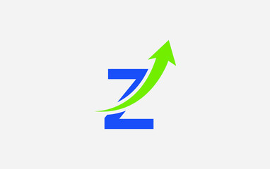 Growth arrow icon and financial logo design vector with the letters and alphabets Z