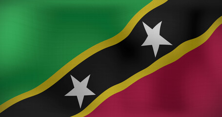 Image of waving flag of saint kitts and nevis