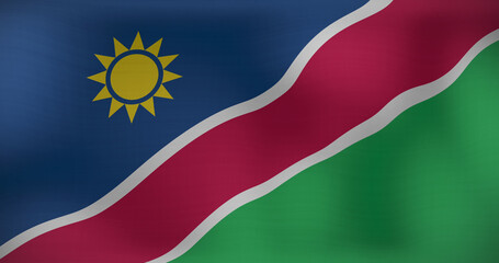 Image of waving flag of namibia