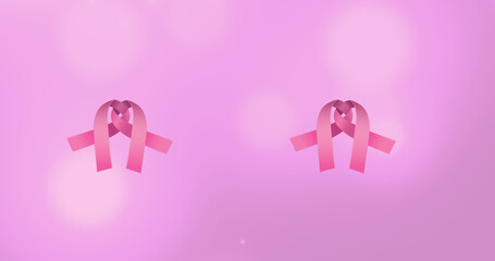 Image of pink ribbon over pink background