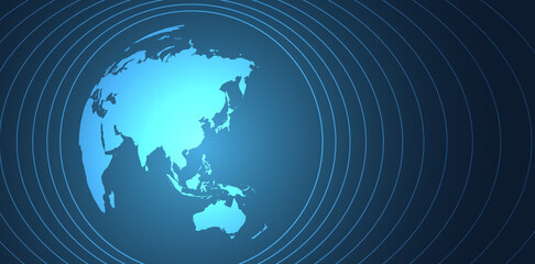 mondo, pianeta, onde, comunicazione