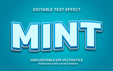 Obraz premium Mint Editable Text Effect