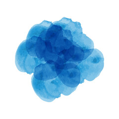 blue watercolor brush vector logo icon