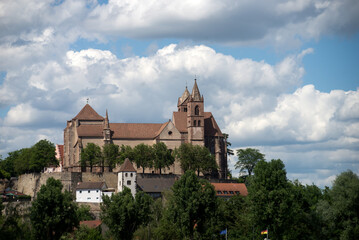 Fototapeta na wymiar Panorama of the medieval village with roman church