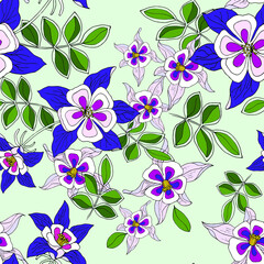 Floral seamless pattern for fabric. Vector illustration.