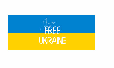 Vector illustration in blue and yellow colors in support of Ukraine. Slogan in support of Ukraine: 