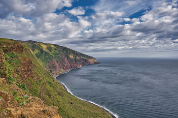 View from Farol da Ponta do Pargo Ilha da Madeira. Lighthouse Ponta do Pargo - Madeira Portugal - travel background