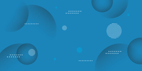 Modern blue abstract background with a dynamic geometric shapes and circle effects, vector illustration.