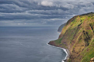 View from Farol da Ponta do Pargo Ilha da Madeira. Lighthouse Ponta do Pargo - Madeira Portugal - travel background