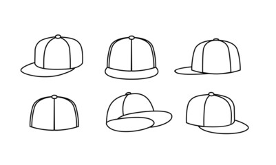 Outline cap vector illustration isolated white background