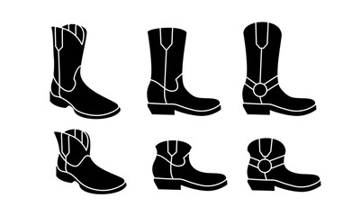 Boot Flat minimal icon set silhouette design illustration
