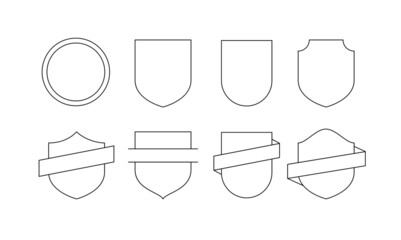 Collection of shield icon vector template isolated. logo design, flat style color editable vector illustration on white background