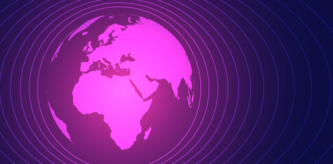 mondo, pianeta, onde, comunicazione