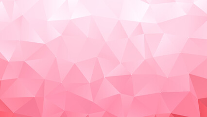 Pink polygon vector pattern background. Abstract full frame 3D triangular low poly style background for Valentine's Day, love and romantic celebration. 4k resolution.