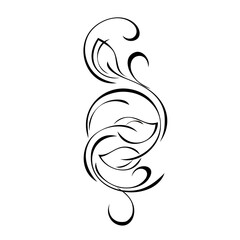 ornament 2331. decorative abstract vertical element with stylized leaves and curls. graphic decor