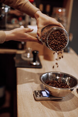 Fototapeta na wymiar coffee maker with coffee beans