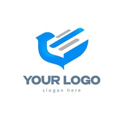 Logo bird silhouette logotype company template vector