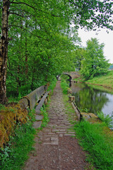 Fototapeta na wymiar A lovely walk along the picturesque Rochdale Canal in the Calder Valley West Yorkshire U.K.