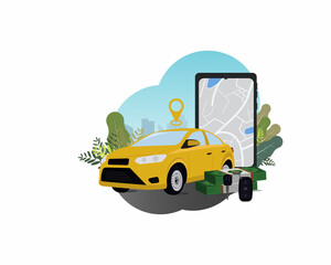 Car rental concept vector illustration