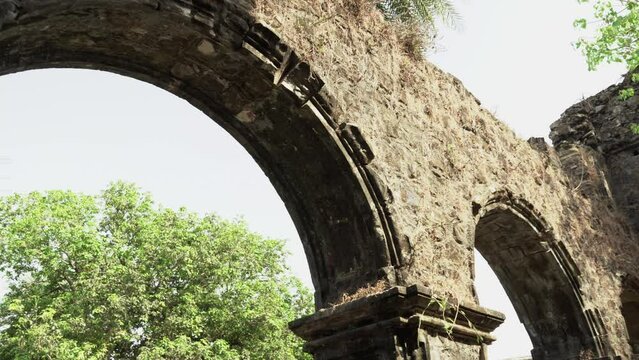 Ruined Historical structure at Vasai Fort, Mumbai, India