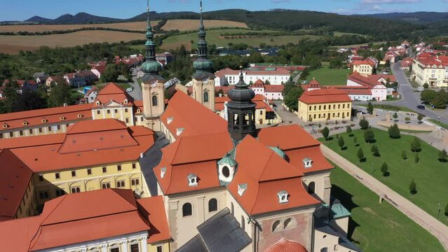 Former monastery buildings and Basilica of Saint Cyrillus and Methodius in Velehrad village, Moravia, Czech republic. Cultural heritage, famous pilgrimage centre
