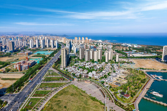 Aerial photography of the west coast of Qingdao