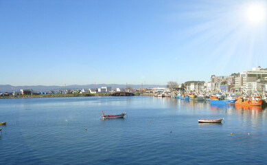 Fototapeta na wymiar port of talcahuano in southern Chile