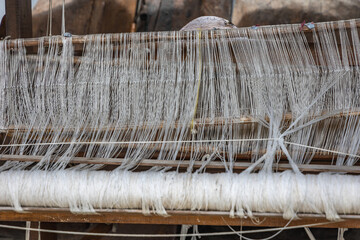 Close up on a traditional loom in Bulgaria
