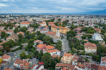 Fototapeta na wymiar Tower of St Constantine and St Helena Church, historic part of Plovdiv, Bulgaria