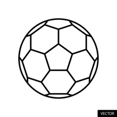 Football vector icon in line style design for website design, app, UI, isolated on white background. Editable stroke. Vector illustration.