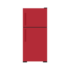 red refrigerator isolated on white background