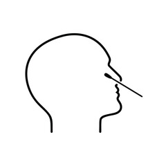 Nasal swab test graphic icon. Viruses check symbol isolated on white background. Vector illustration