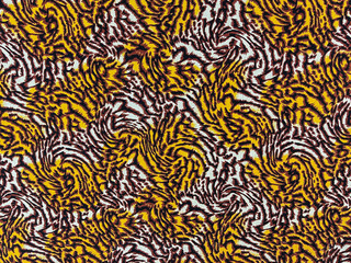 The tiger skin stripes pattern on fabric